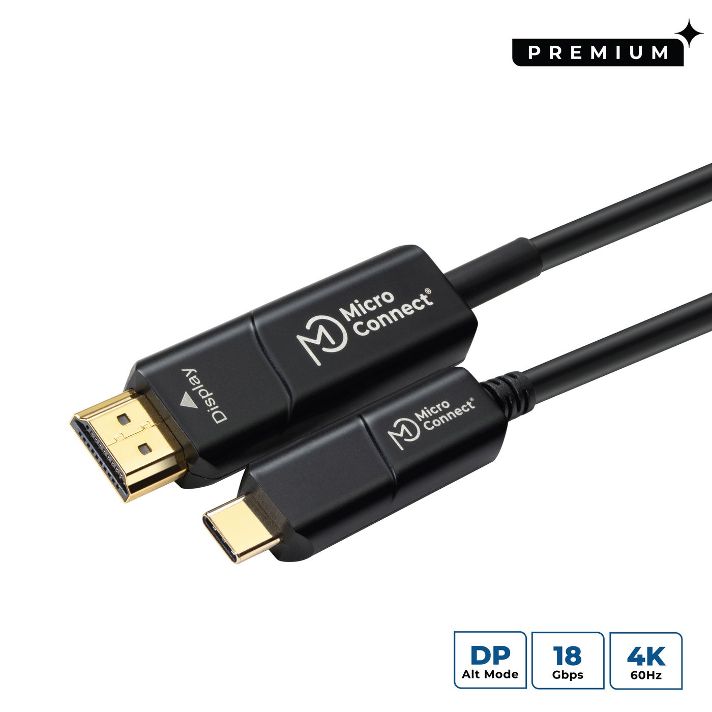MicroConnect USB3.1CHDMI15OP HDMI Adapter – 15m USB Type-C to HDMI 4K60Hz Cable