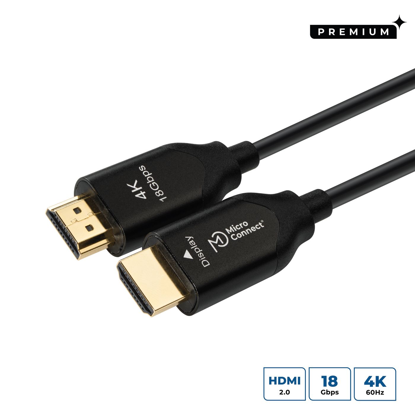 Microconnect Premium Optic HDMI Cable 10m – 4K UHD, HDMI 2.0, Gold Plated, Fibre Optic