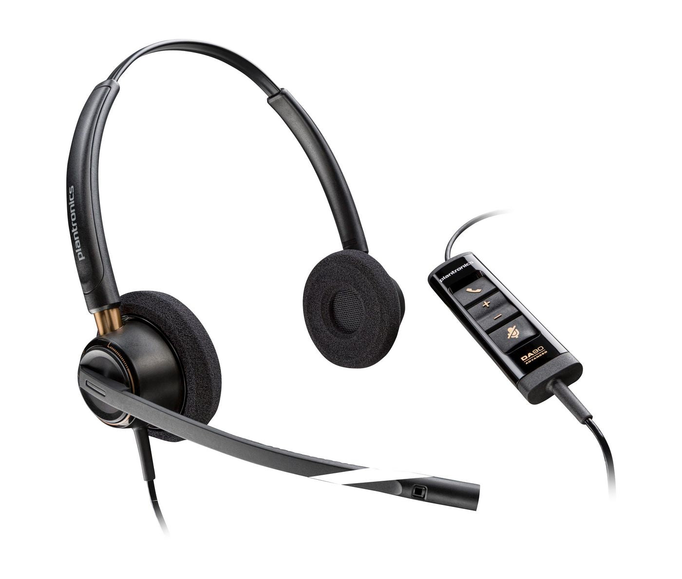 Poly 218275-01 EncorePro 525 Stereo USB-A Headset – Wired, Binaural, Black