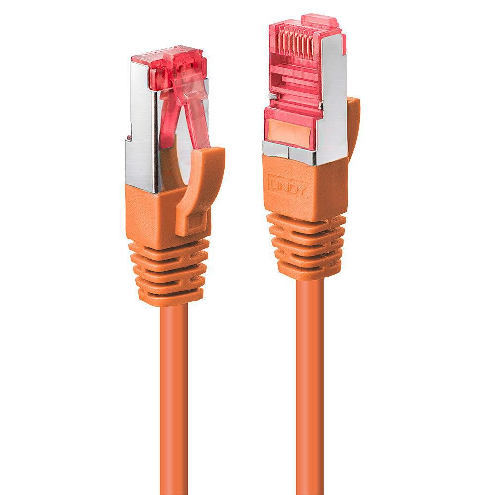 Lindy 47807 1m Cat6 S/FTP Network Cable – Orange, RJ-45, Gold Plated