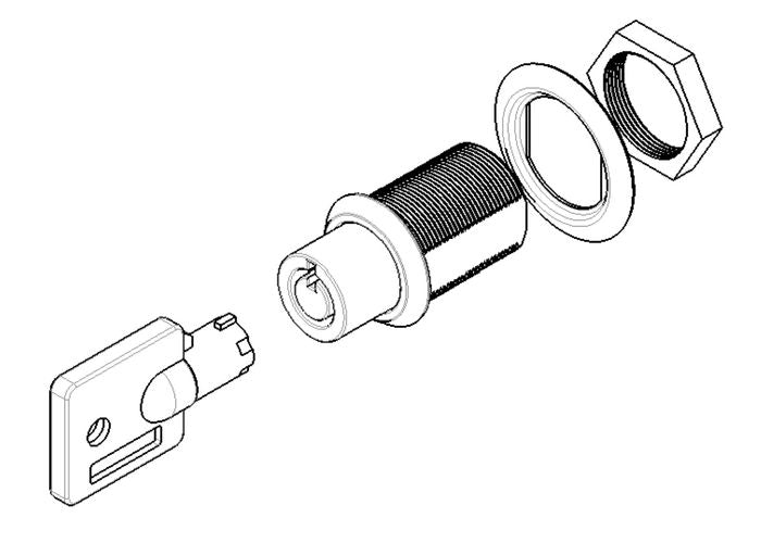 Charge Amps CA-100922 EV Charging Accessories – Push Lock with Key