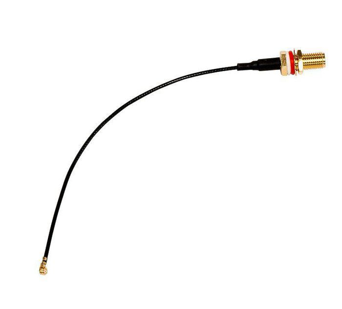 MikroTik ACSMAUFL Coaxial Cable – SMA Female Pigtail, Gold Plated, Black