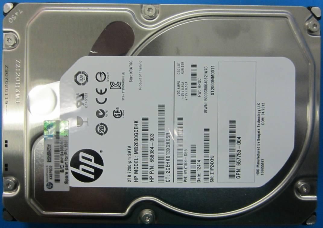 Hewlett Packard Enterprise 659339-S21 2TB SATA HDD 7200RPM 3.5" LFF