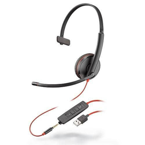 Poly 209746-101 Blackwire 3215 USB-A Monaural Noise-Cancelling Headset