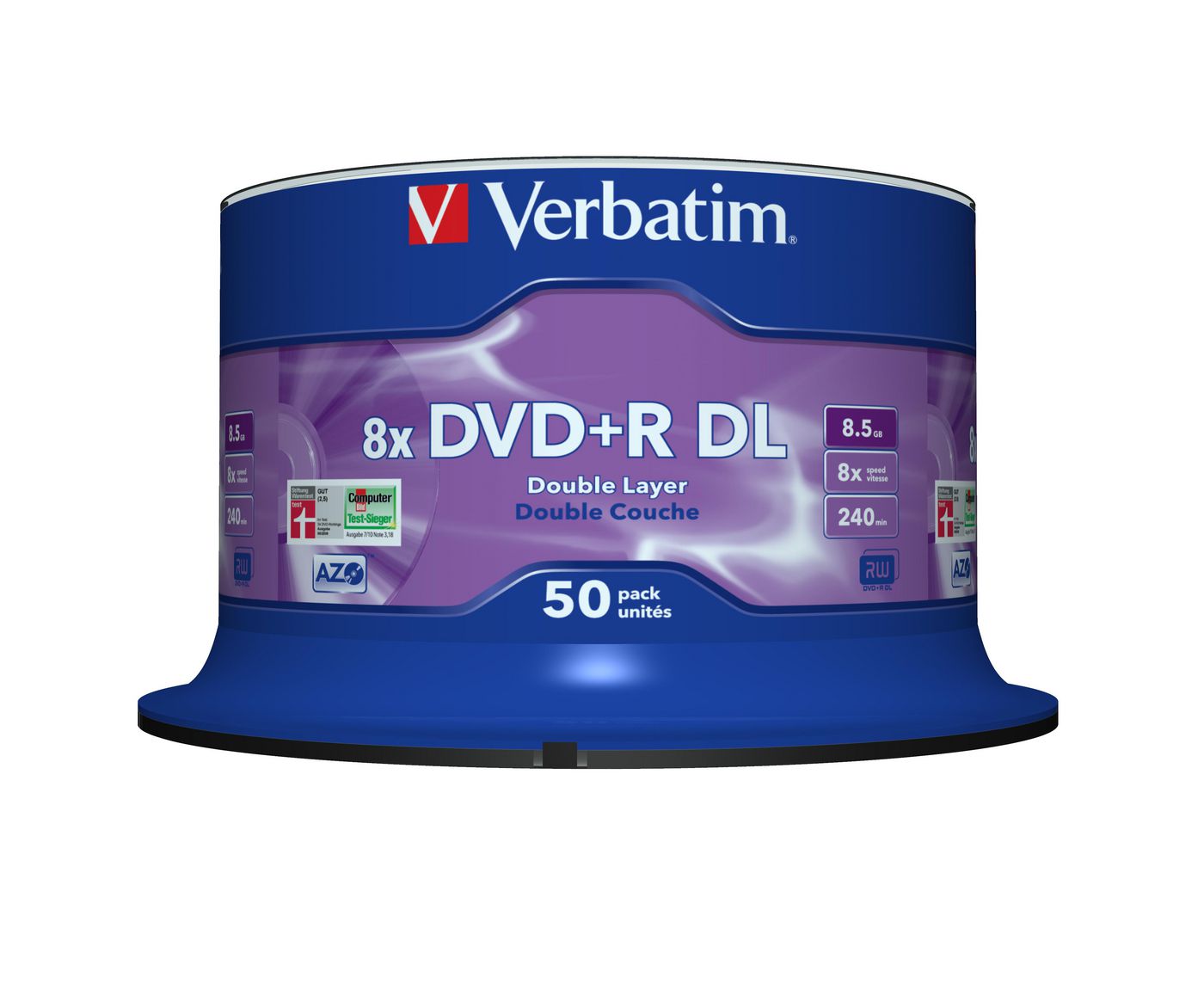 Verbatim 43758 DVD+R DL 8x 8.5GB 50-Pack Spindle Blank Discs