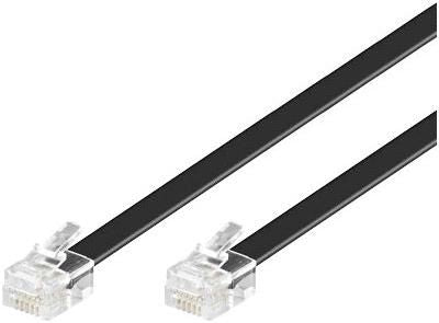 MicroConnect MPK106B Telephone Cable 6m Black RJ12 Male to Male