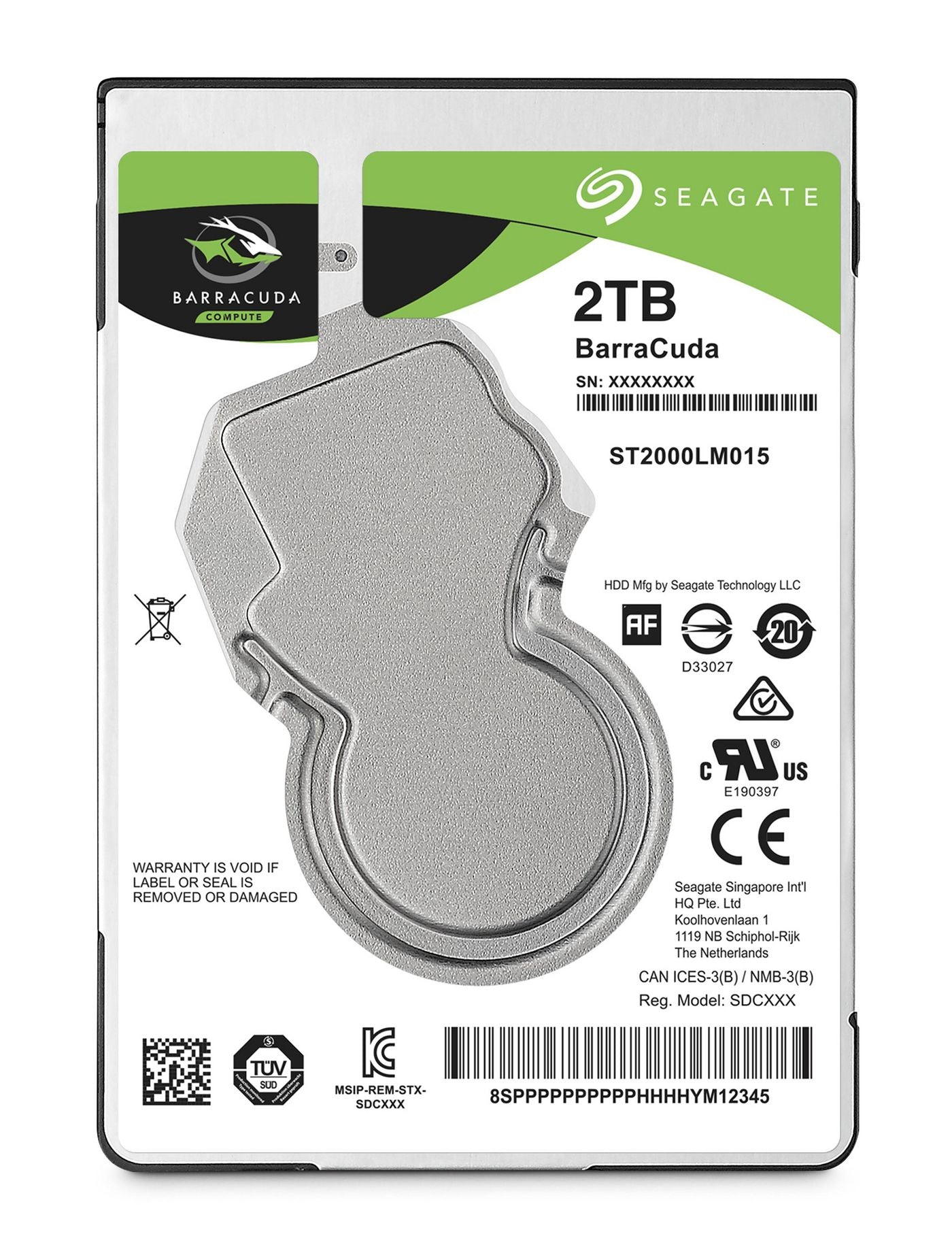 Seagate ST2000LM015 2TB 2.5" Internal Hard Drive – 5400RPM, 128MB, SATA III
