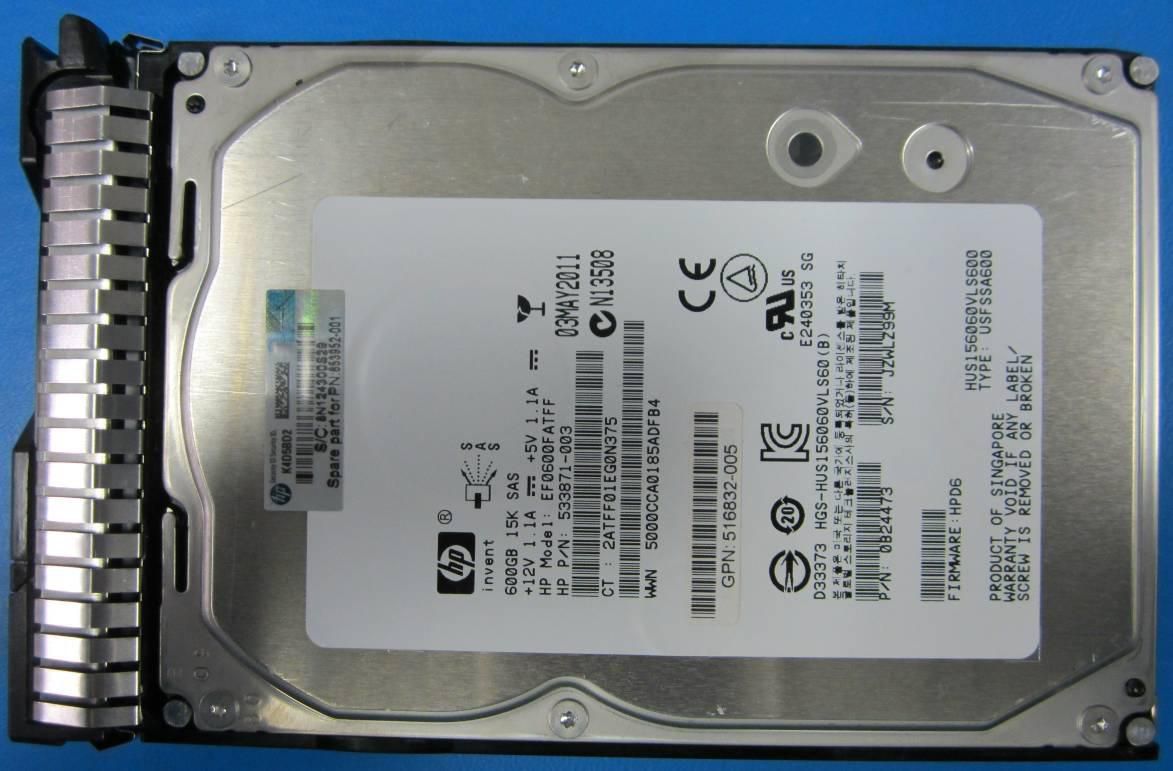Hewlett Packard Enterprise 516810-003-RFB 600GB SAS Hard Drive – 15,000 RPM 3.5" LFF Hot-Plug Dual-Port