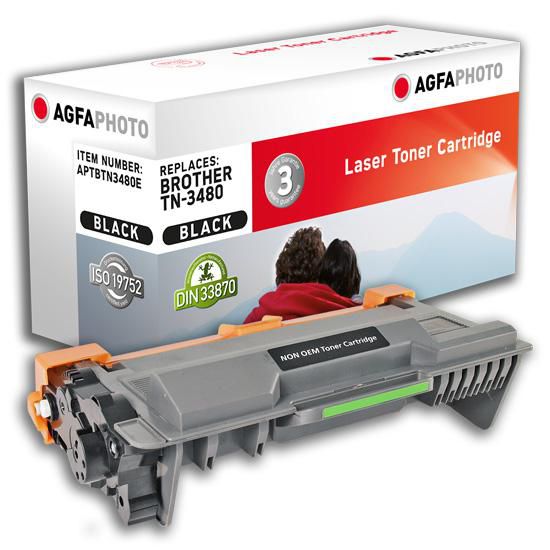AgfaPhoto APTBTN3480E Black Toner Cartridge – 8000 Pages, 1 Pack