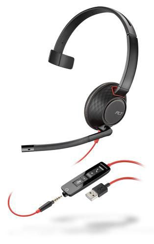 Poly 207577-03 Mono Headset – Wired 3.5mm & USB-A, Noise-Cancelling