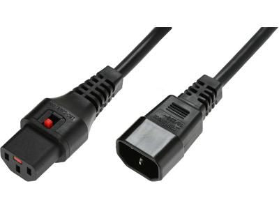 MicroConnect PC1022 Power Cable Black 3m C14 to C13 IEC Lock