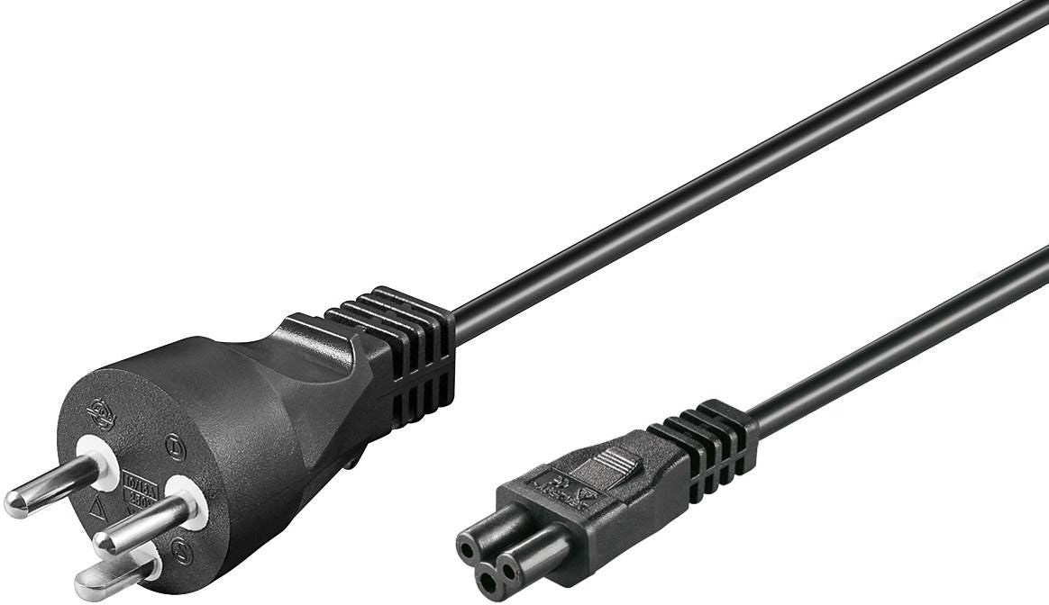 MicroConnect PE120810 Power Cable 1m Black Type K to C5 Coupler 250V 2.5A