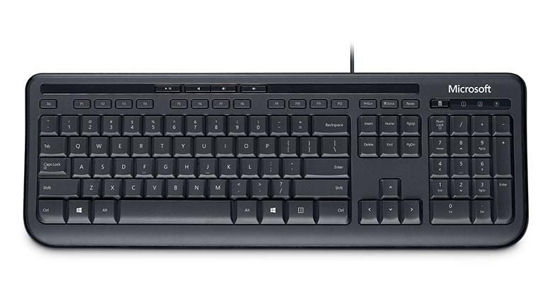 Microsoft ANB-00021 Keyboard – USB Wired, Black, Full-Size QWERTY