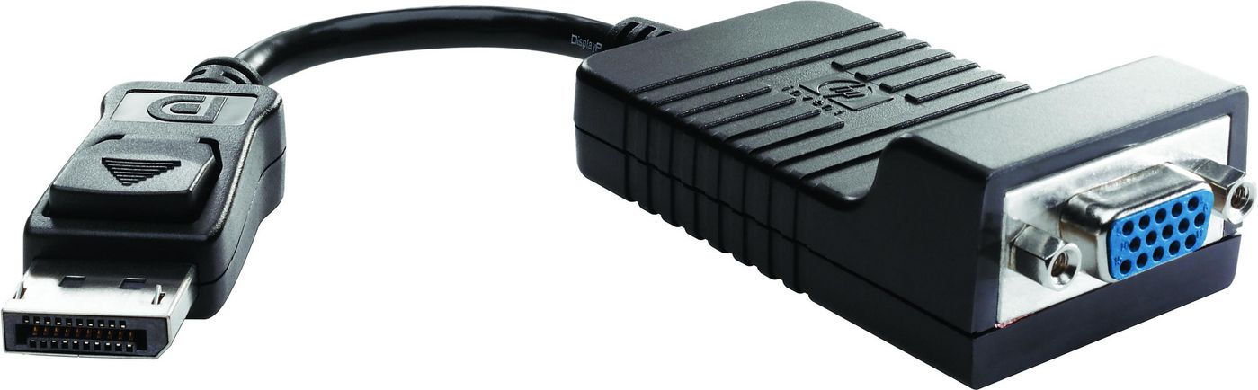 HP AS615AA DisplayPort to VGA Adapter – 0.2m, Male/Female, Lightweight, CE Certified