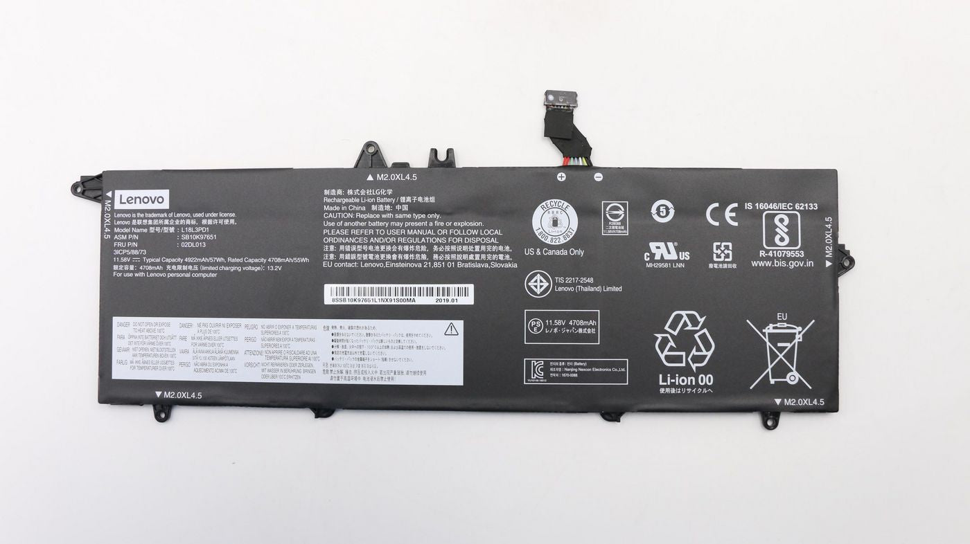 Lenovo FRU02DL013 Battery – Lithium-ion Internal 57Wh High Capacity