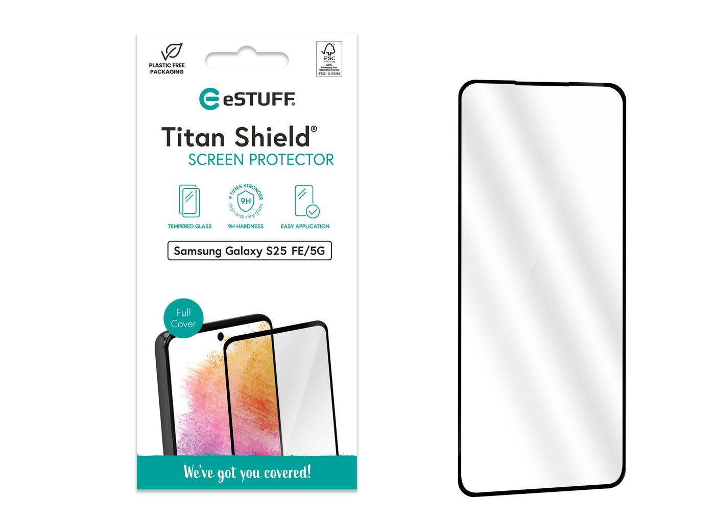eSTUFF ES504124 Titan Shield Full Cover 9H Tempered Glass Screen Protector