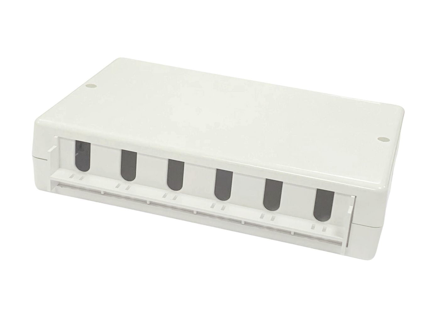 Lanview LVN127774 Patch Panel – 6-Port Surface Mount Box, Wall Mount, White