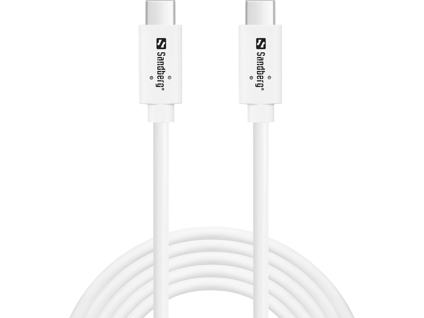 Sandberg 136-54 USB-C to USB-C Cable 2m – 100W 10Gbps USB 3.2 Gen 2 White