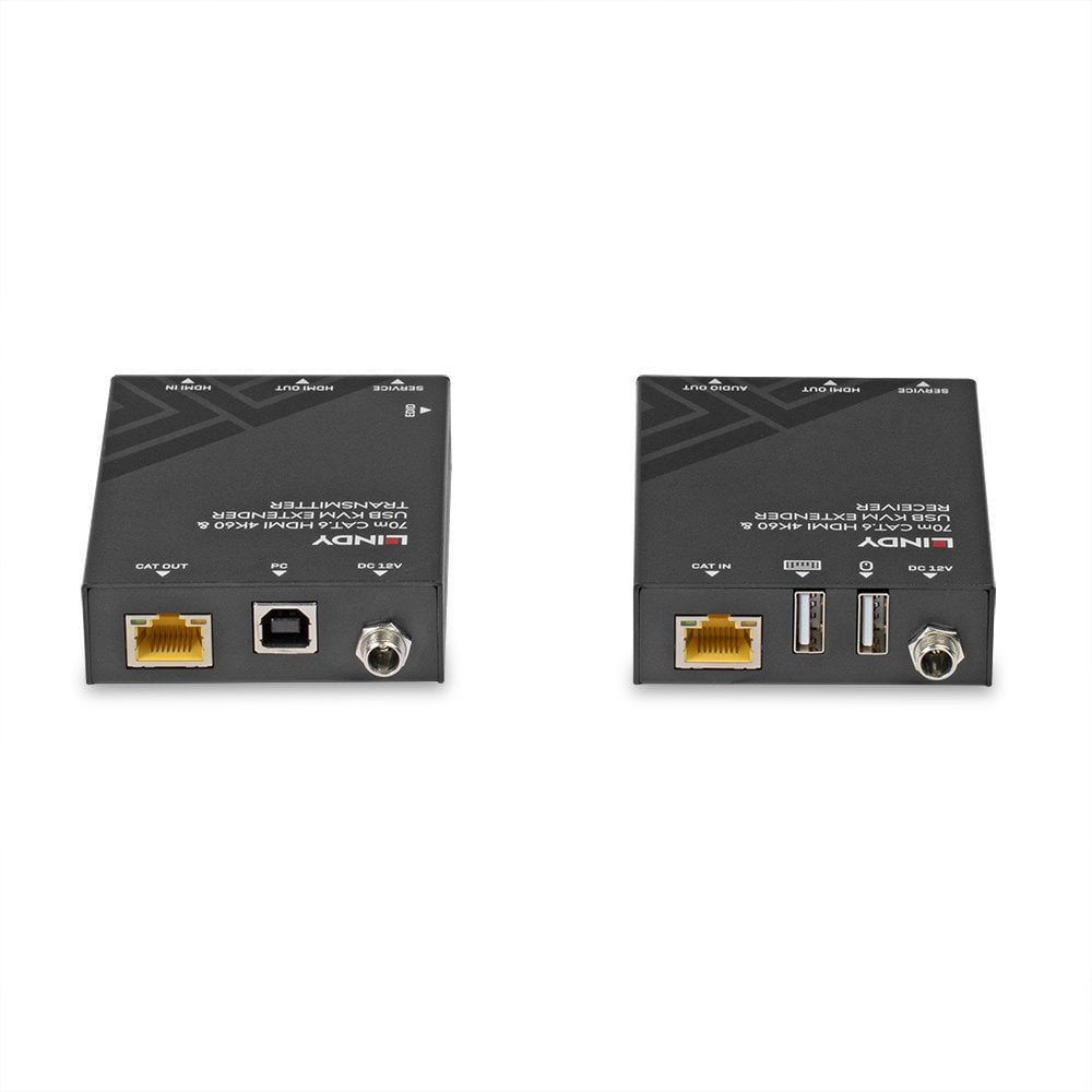 Lindy 39383 KVM Extender – 70m Cat.6 HDMI 4K60 USB Audio Transmitter & Receiver