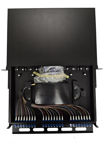 Lanview LVO-101020 1U Sliding Fibre Optic Patch Panel LC SM OS2 48 Core