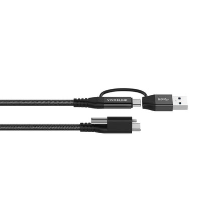 Vivolink PROUSBCMM1.5ADP USB-C Cable – 1.5m USB 3.2 Gen 2 10Gbps, 100W Charging Black