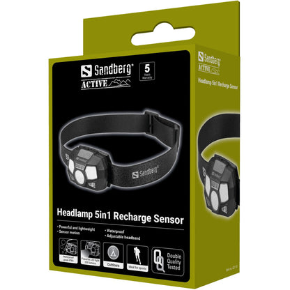 Sandberg 421-10 Headlamp 5in1 Rechargeable Sensor LED Headband Flashlight