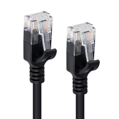 MicroConnect V-UTP601S-SLIM Cat6 U/UTP Slim Network Cable 1m Black RJ-45 10Gbps High-Speed