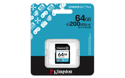 Kingston SDG4/64GB 64GB SDXC Canvas Go Plus – 200MB/s UHS-I U3 V30 Memory Card
