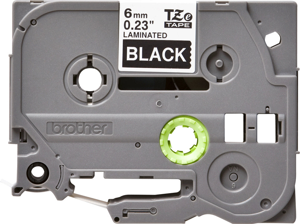 Brother TZE315 Label Tape – 6mm White on Black Laminated for PT Label Makers, 8m