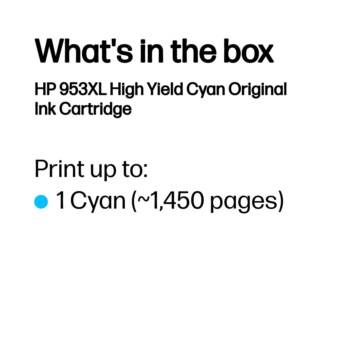HP F6U16AE 953XL High Yield Cyan Original Ink Cartridge 18ml