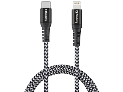 Sandberg 441-55 Survivor USB-C to Lightning Cable 1m – Kevlar Reinforced, Fast Charge