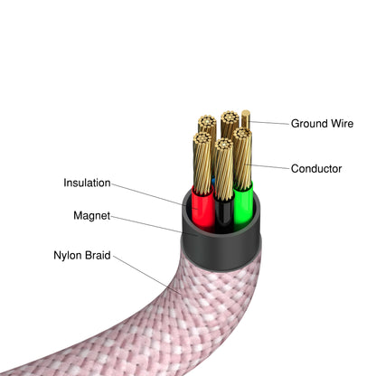 Verbatim 31853 USB-C to USB-C Magnetic Cable 60W 1.2m Pink Braided