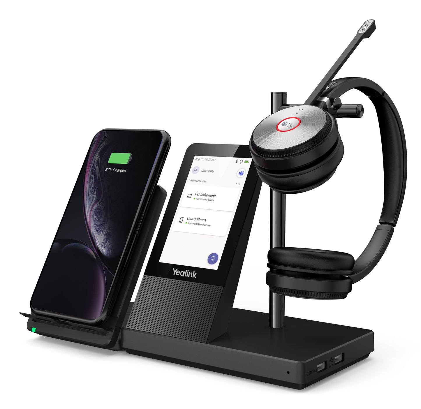 Yealink WH66 DUAL TEAMS DECT Wireless Headset – Binaural Bluetooth Touchscreen