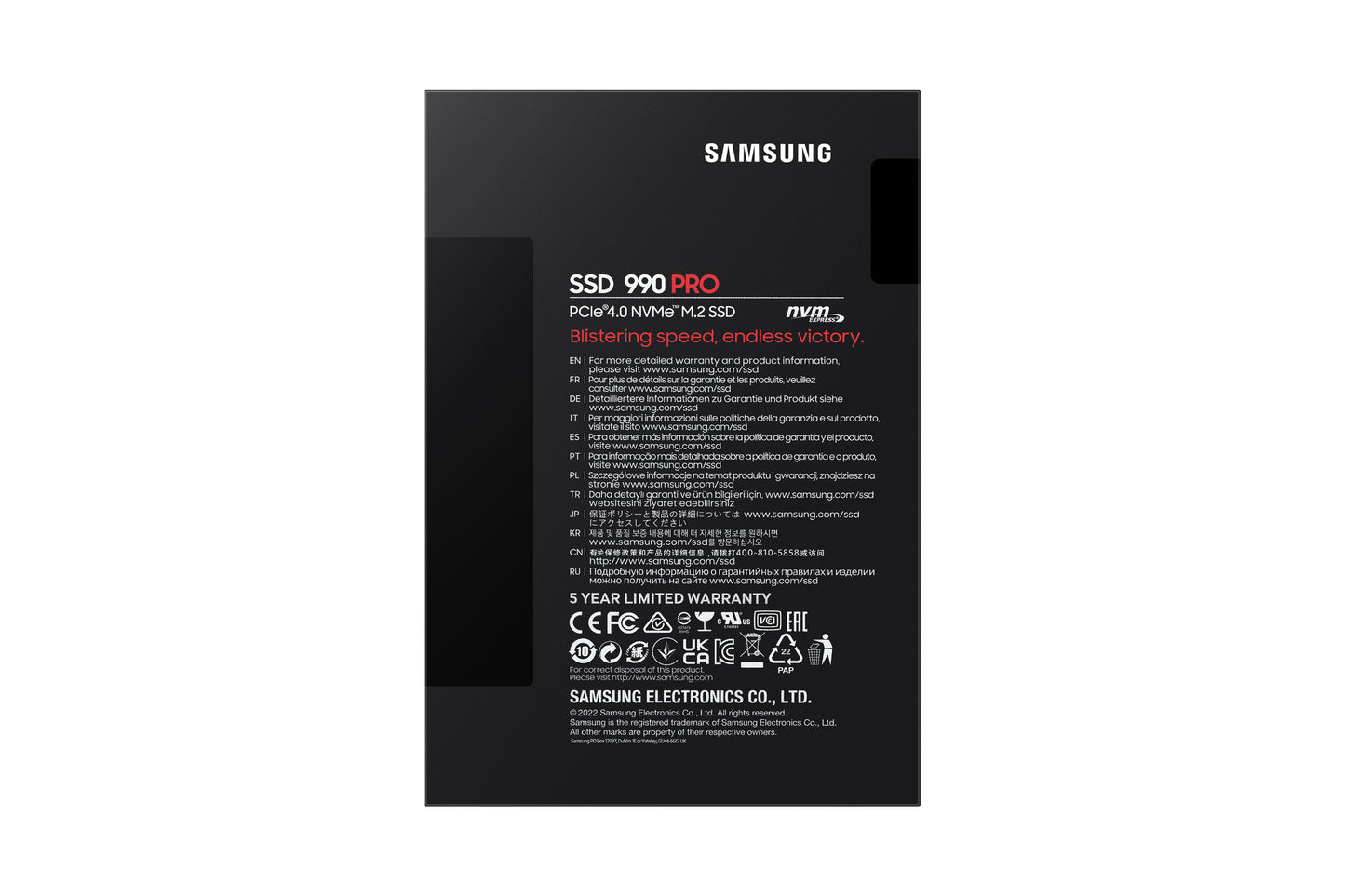 Samsung MZ-V9P2T0BW 990 PRO 2TB M.2 PCIe 4.0 NVMe SSD – V-NAND MLC