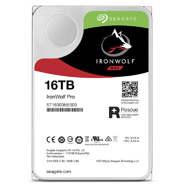 Seagate ST16000NT001 IronWolf Pro 16TB 7200RPM 256MB 3.5" Internal Hard Drive