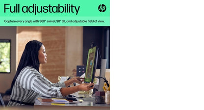 HP 6Y7L1AA FHD Webcam – 4MP, 1080p, USB, Dual Microphone, Black