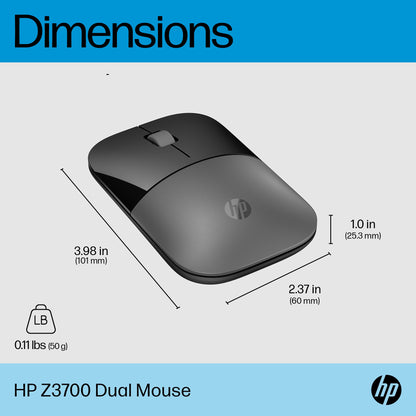 HP 758A9AA#ABB Z3700 Dual Silver Mouse – Wireless Bluetooth Ambidextrous