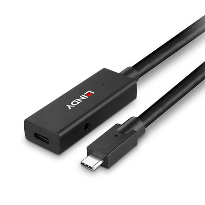 Lindy 43364 USB 3.2 Gen 2 C/C Active Extension Cable 5m Black
