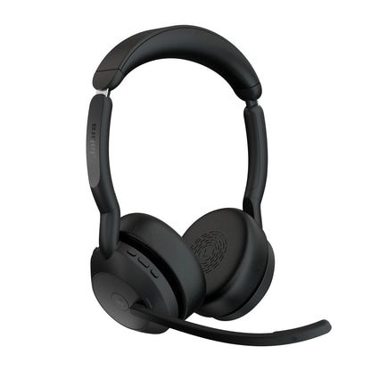 Jabra 25599-999-889 Evolve2 55 Link380c MS Stereo Headset with ANC & Charging Stand – Black