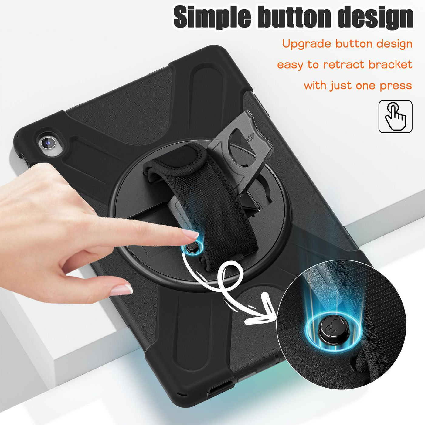 eSTUFF ES681864-BULK Tablet Case – Defender, Black, MIL-STD-810H, Kickstand