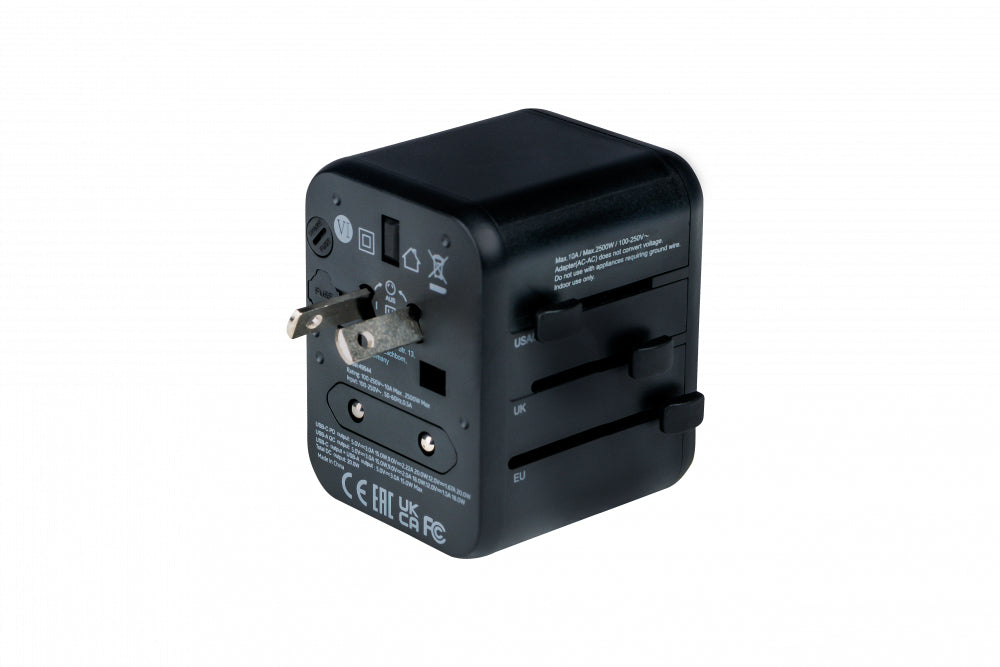 Verbatim 49544 Universal Travel Adapter – 20W Power Plug Adapter with USB-C PD & USB-A QC