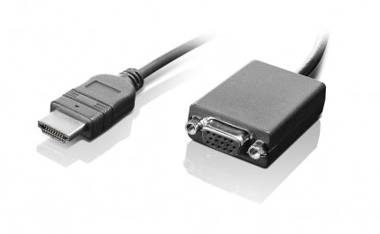 Lenovo 0B47069 HDMI to VGA Adapter 0.2m – Full HD 1080p, Black, Plug & Play