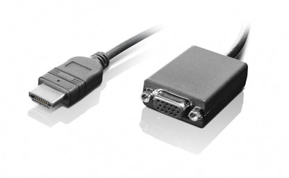 Lenovo 0B47069 HDMI to VGA Adapter 0.2m – Full HD 1080p, Black, Plug & Play
