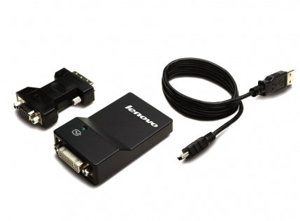 Lenovo 0B47072 USB Graphics Adapter – USB 3.0 DVI/VGA 2048x1152 Black