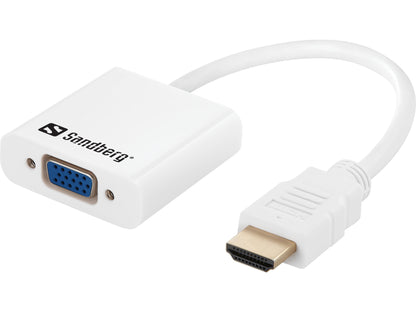 Sandberg 508-77 HDMI to VGA + Audio Converter – RoHS Certified, White