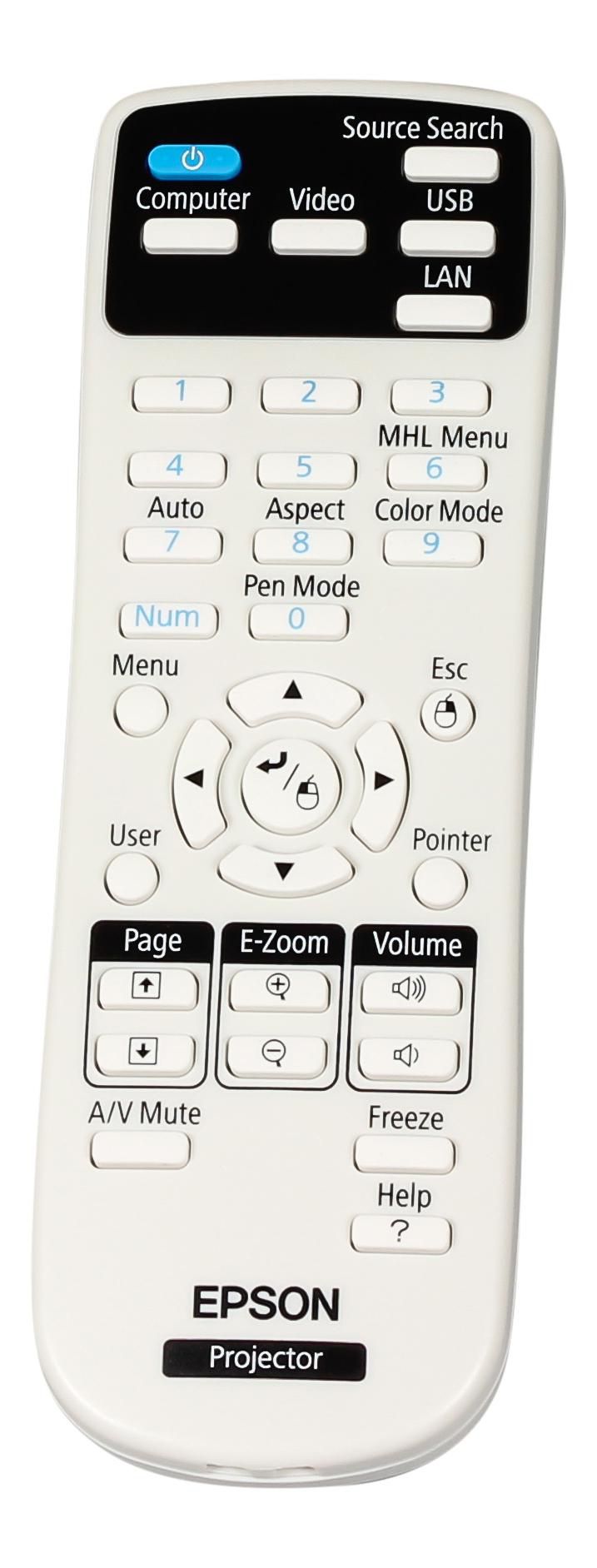 Epson 1613717 Remote Control – Projector Press Buttons Black/White ...