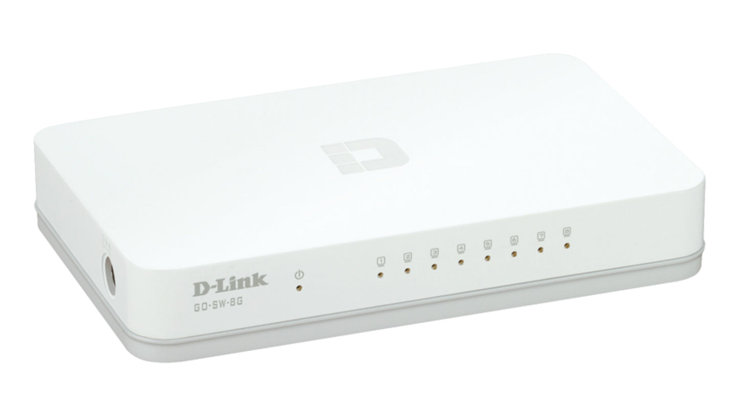 D-Link GO-SW-8G/E 8-Port Unmanaged Gigabit Ethernet Network Switch – White