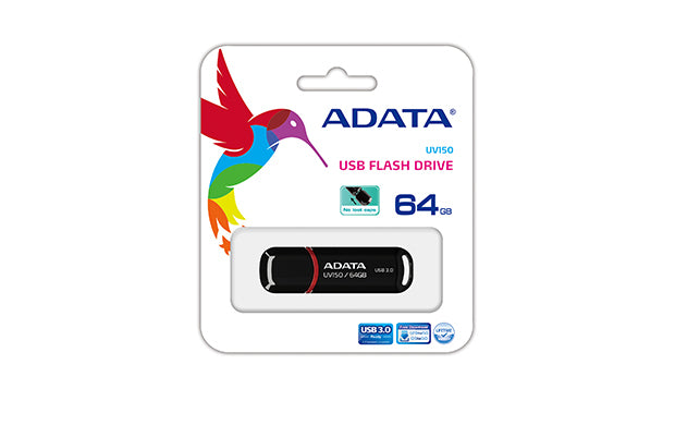 ADATA AUV150-64G-RBK 64GB USB 3.2 Gen 1 Flash Drive – Black