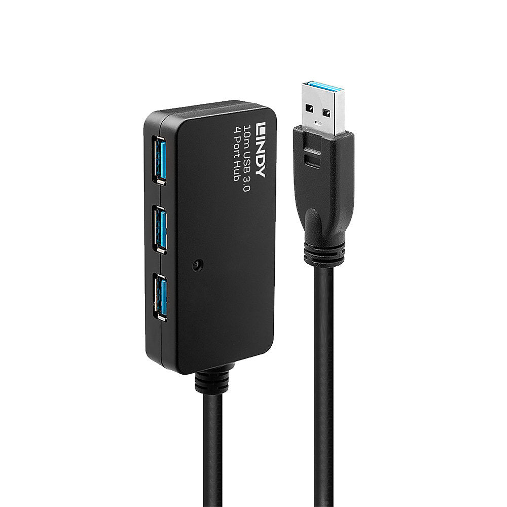 Lindy 43159 10m USB 3.0 Active Extension Pro Hub – 4-Port, SuperSpeed 5Gbps, CE Certified