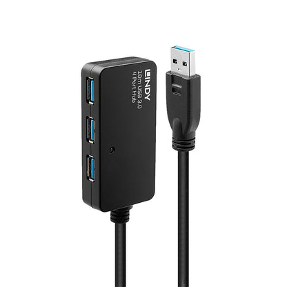 Lindy 43159 10m USB 3.0 Active Extension Pro Hub – 4-Port, SuperSpeed 5Gbps, CE Certified